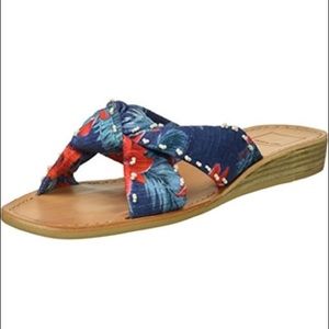 DOLCE VITA Blue Multi Floral Haviva Wedge Sandals